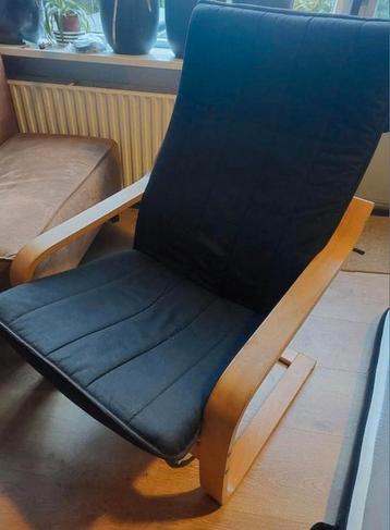 Ikea Poang stoel zwart, Black chair lounge  beschikbaar voor biedingen