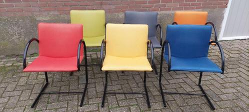 Set van 6 vintage eetkamerstoelen metaform de cirkel, Huis en Inrichting, Stoelen, Gebruikt, Vijf, Zes of meer stoelen, Metaal
