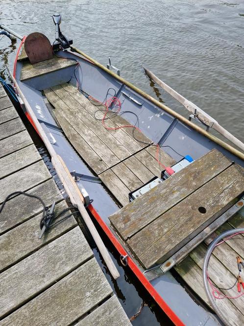 polderschuitje tuindersvletje, Watersport en Boten, Sloepen, Gebruikt, Tot 10 pk, 3 tot 6 meter, Buitenboordmotor, Elektrisch