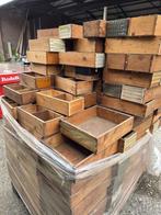 Oude houten magazijnbakjes enkel en dubbel ca 220 stuks, Ophalen