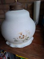 Vintage Glazen Lamp met Bloemenmotief, Ophalen of Verzenden