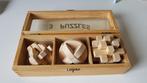 3 houten 3D puzzels in opbergkistje, Minder dan 500 stukjes, Gebruikt, Ophalen of Verzenden, Rubik's of 3D-puzzel