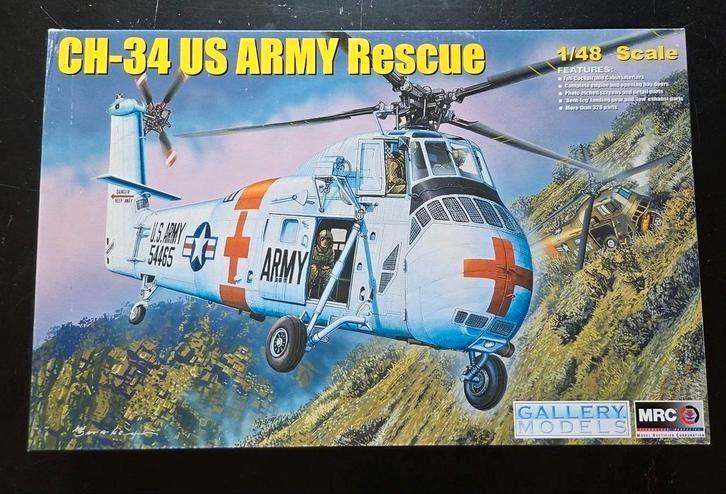 Gallery Models CH-34 US Army Rescue 1:48, Hobby en Vrije tijd, Modelbouw | Vliegtuigen en Helikopters, Zo goed als nieuw, Helikopter