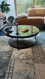 Salontafel van glas en steen., Ophalen, 50 tot 100 cm, Rond, Minder dan 50 cm