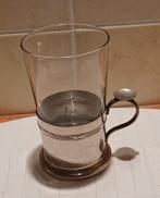 Vintage theeglas Podstakannik, in houder, Ophalen of Verzenden, Gebruikt, Waterglas