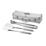 Partij van 100 barbecue koffer setjes Rvs. Bbq tangen set, Ophalen, Nieuw