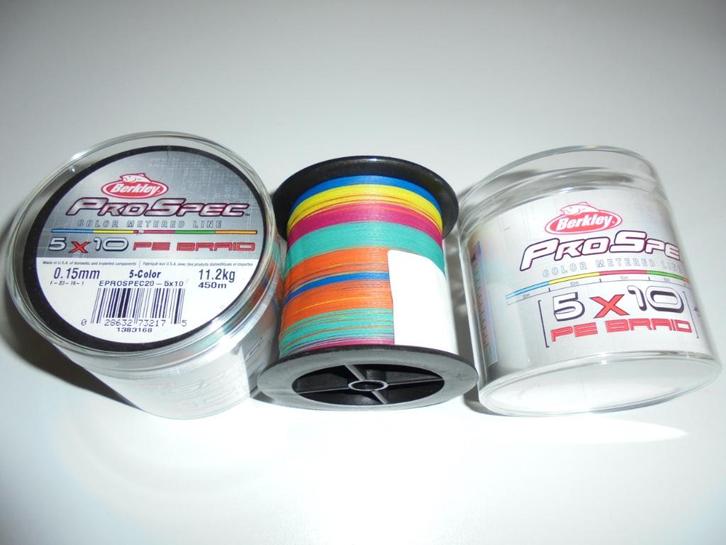 Berkley ProSpec Gevlochten lijn Multicolor 450m 0,15mm11,2kg, Watersport en Boten, Hengelsport | Roofvissen, Nieuw, Vislijn, Ophalen of Verzenden