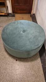 Mooie grote ronde groene poef., Ophalen, Gebruikt, Rond, 100 tot 125 cm