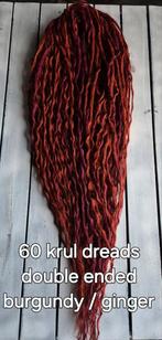60 kruldreads Burgundy / Ginger, Sieraden, Tassen en Uiterlijk, Ophalen of Verzenden, Gebruikt