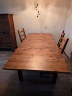 Uitschuifbare houten Ikea tafel + 4 stoelen, Huis en Inrichting, Tafels | Eettafels, Ophalen, Gebruikt, 100 tot 150 cm, 50 tot 100 cm