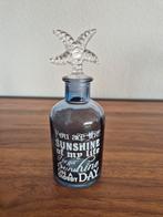 Blauw sier flesje met zeester stop, Verzenden, Zo goed als nieuw