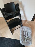 Zwarte stokke tripp trapp / trip trap + babyset en newborn, Ophalen of Verzenden, Gebruikt, Meegroeistoel, Stoelverkleiner