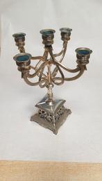 zilveren  5 armige kandelaar