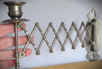 Kandelaar~Harmonica uitschuifbaar~Antieke wandkandelaar beschikbaar voor biedingen