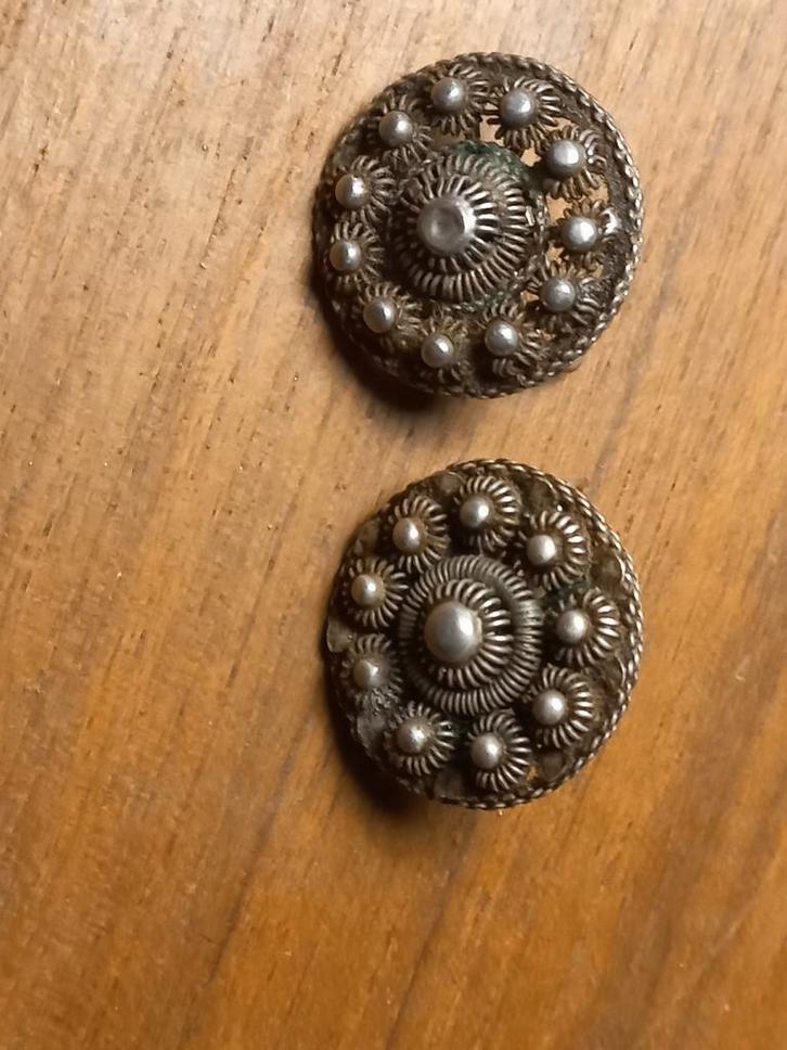 Zilveren oorknoppen met klip, Sieraden, Tassen en Uiterlijk, Oorbellen, Zilver, Zilver, Ophalen of Verzenden