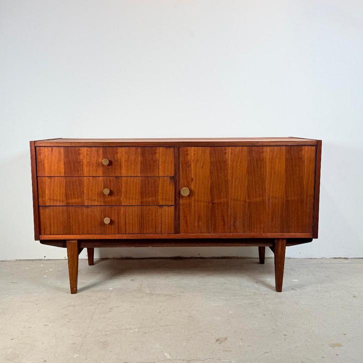 Vintage mahonie sideboard in Scandinavische stijl, Huis en Inrichting, Kasten | Ladekasten, Gebruikt, Minder dan 100 cm, 100 tot 150 cm