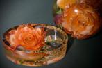 Waxinelichthouder ovaal van epoxyhars gevuld met bloemen., Ophalen of Verzenden, Nieuw