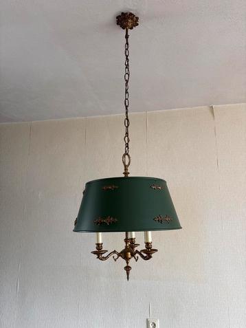 Vintage Kroonluchter Groen/Messing beschikbaar voor biedingen