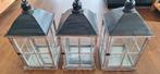 Houten lantaarns, Huis en Inrichting, Woonaccessoires | Kandelaars en Kaarsen, Ophalen, Gebruikt, Hout, 50 tot 75 cm