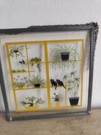 Coos Storm glas in lood raamhanger met poezen geel omrand, Ophalen of Verzenden