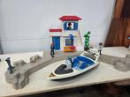 Playmobil Politie Set met Boot en Station, Kinderen en Baby's, Speelgoed | Playmobil, Ophalen of Verzenden, Gebruikt, Complete set