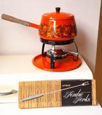 Vintage Fondueset Fonduestel + fondue vorkjes, Ophalen of Verzenden, Gebruikt, Brander, Fondueset