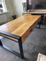 Salontafel mangohout/industrieel, zo goed als nieuw, €100,-., Ophalen, 100 tot 150 cm, 50 tot 100 cm, Zo goed als nieuw