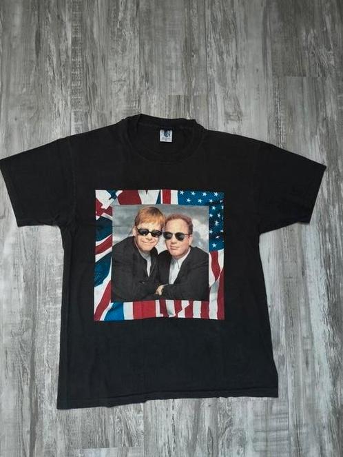Elton John Billy Joel USA Tour 1994 T-Shirt - Vintage, Kleding | Heren, T-shirts, Zo goed als nieuw, Maat 56/58 (XL), Zwart, Ophalen of Verzenden