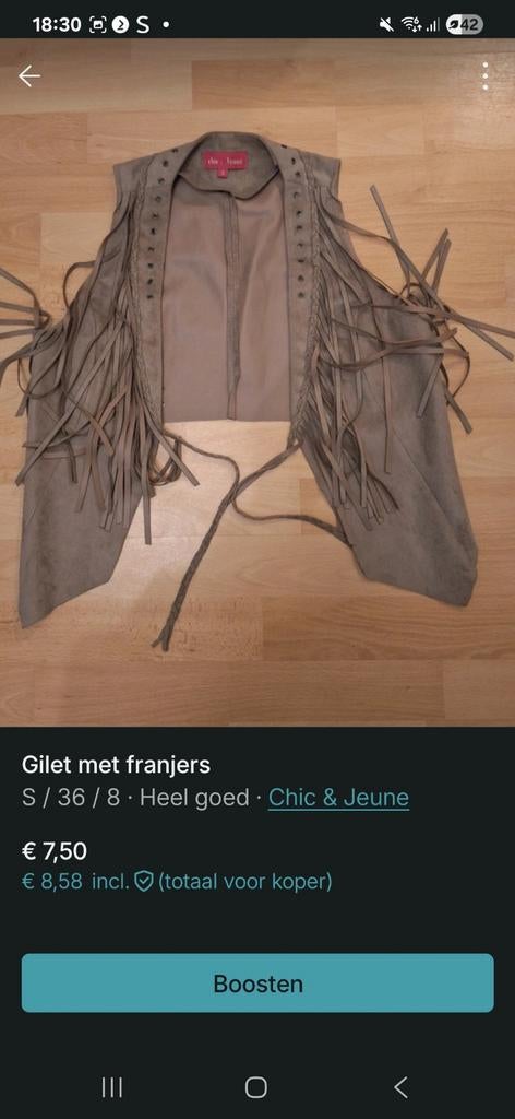 Gilet met franjes - Chic & Jeune, Chic & Jeune, Ophalen of Verzenden, Zo goed als nieuw