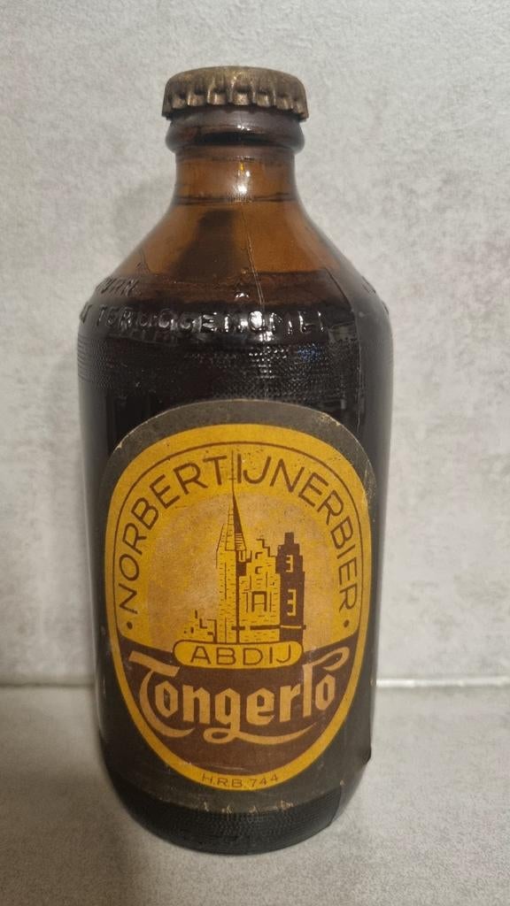 NL Norbertijnerbier Abdij Tongeren – glasjaar '53 – zeldzaam, Ophalen of Verzenden, Gebruikt, Glas of Glazen, Overige merken