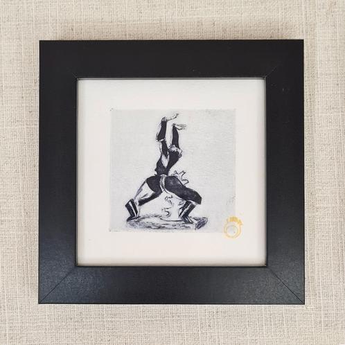 Ets standbeeld Zadkine, Rotterdam, incl lijst, Antiek en Kunst, Kunst | Etsen en Gravures, Ophalen of Verzenden