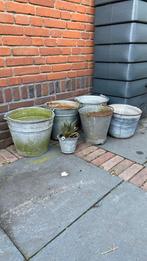 Zinken emmers, Tuin en Terras, Bloembakken en Plantenbakken, Ophalen, Minder dan 30 cm, Minder dan 60 cm, Rond