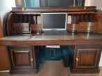 GRATIS Handgemaakt eiken/noten bureau met veel opbergruimte, Huis en Inrichting, Ophalen, Gebruikt, Bureau