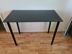 Zwarte glazen tafel, Ophalen, Gebruikt, 100 tot 150 cm, 50 tot 75 cm