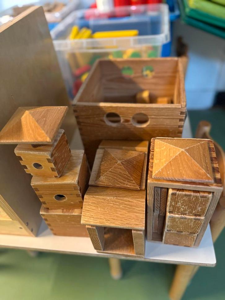 Fröbel Bouwkist - Traditioneel Houten Speelgoed, Kinderen en Baby's, Speelgoed | Bouwstenen, Gebruikt, Overige merken, Ophalen