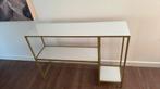 Sidetable wit goud messing dressoir, Huis en Inrichting, 100 tot 150 cm, Ophalen of Verzenden, Zo goed als nieuw, 25 tot 50 cm
