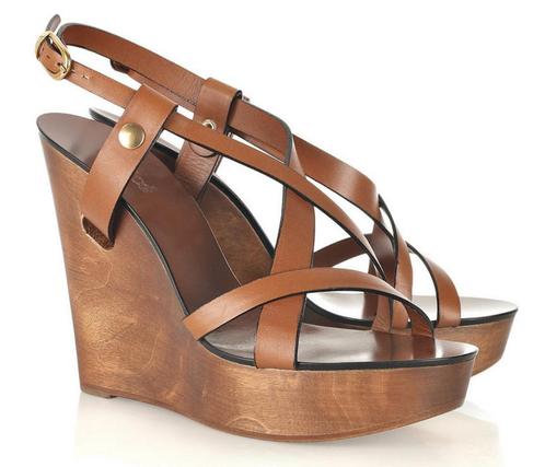 Chloé Houten leren sandalen met sleehak maat: 5.5 = 38.5, Kleding | Dames, Schoenen, Zo goed als nieuw, Espadrilles of Moccasins