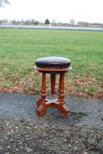 Antieke Pianokruk met lederen zitting, Huis en Inrichting, Krukjes, Ophalen, Gebruikt, In hoogte verstelbaar, Nvt