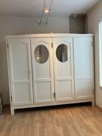 Witte vintage kledingkast met spiegeldeuren, Huis en Inrichting, Ophalen, Gebruikt, 200 cm of meer, 150 tot 200 cm