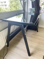 Modern Glass & Iron Office Desk + Adjustable Lamp, Huis en Inrichting, Ophalen, Zo goed als nieuw, Bureau