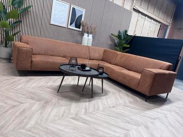 ZGAN Industriële Eco Lederen Cognac Hoekbank - 300 x 260 beschikbaar voor biedingen