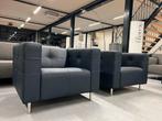 (1) Nieuw Gelderland 6111 Fauteuil blauw leer Design stoel, Huis en Inrichting, Fauteuils, Nieuw, Ophalen of Verzenden, Gelderland