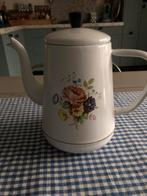 Vintage Emaille Koffiepot met Bloemenmotief, Antiek en Kunst, Antiek | Emaille, Ophalen of Verzenden