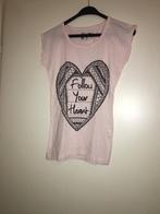 Nude / lichtroze shirt met tekst / print 'Follow your heart', Atmosphere, Verzenden, Zo goed als nieuw, Korte mouw
