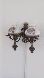 Antieke vintage wandlampen. Dubbele en een enkele., Ophalen, Gebruikt, Glas, Antiek