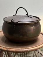 Mooie koperen pot met deksel en hengsel, Antiek en Kunst, Antiek | Koper en Brons, Ophalen