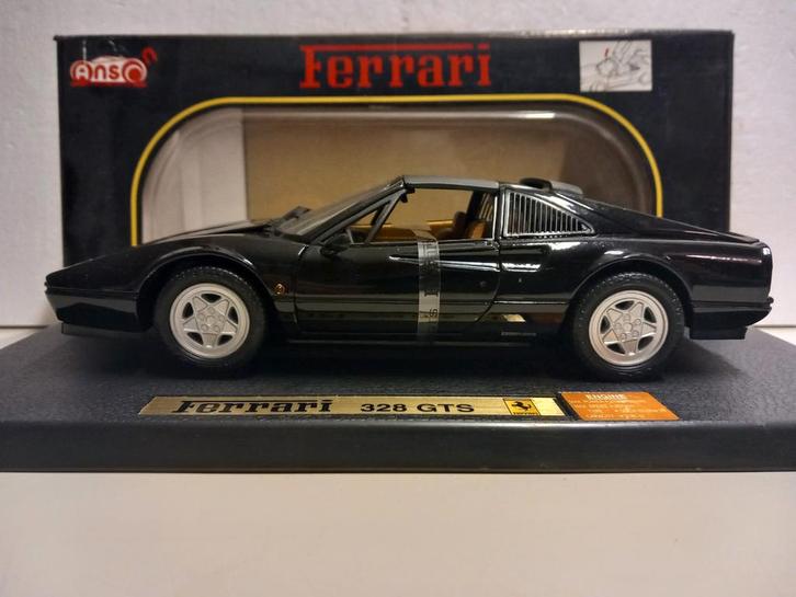 Ferrari 328 GTS Targa dak zwart Anson metal 1:18 KRD, Hobby en Vrije tijd, Modelauto's | 1:18, Zo goed als nieuw, Auto, Anson
