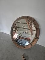 Zware brons of messing patrijspoort spiegel 60 cm, Ophalen of Verzenden, Rechthoekig, Minder dan 100 cm