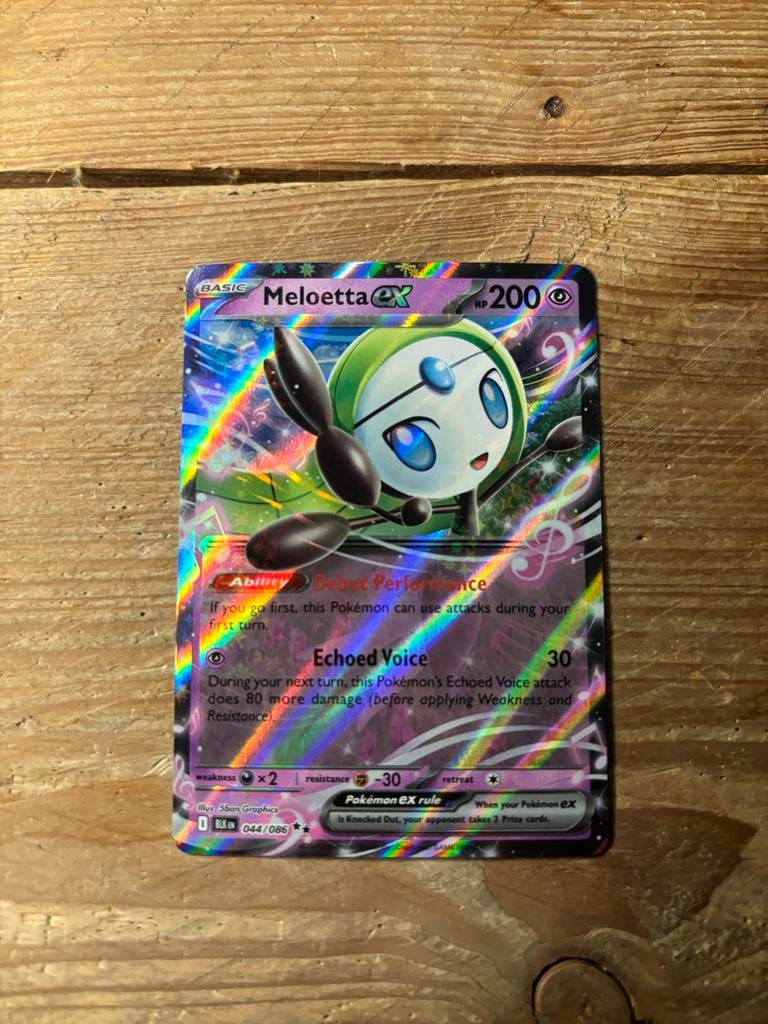 Meloetta ex Pokémon black bolt, Ophalen of Verzenden, Nieuw, Losse kaart
