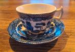 Antieke Blue Willow porseleinen kop en schotel, Antiek en Kunst, Ophalen of Verzenden